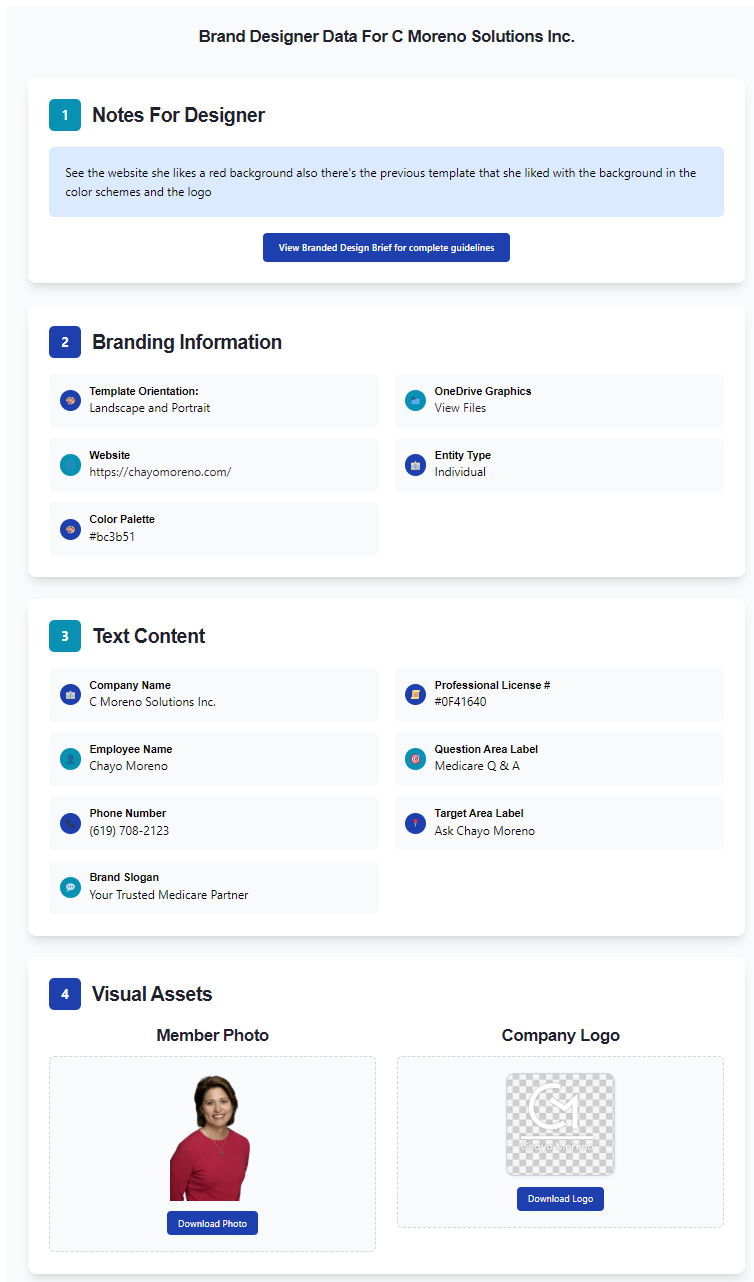 Graphic Designer Portal Interface
