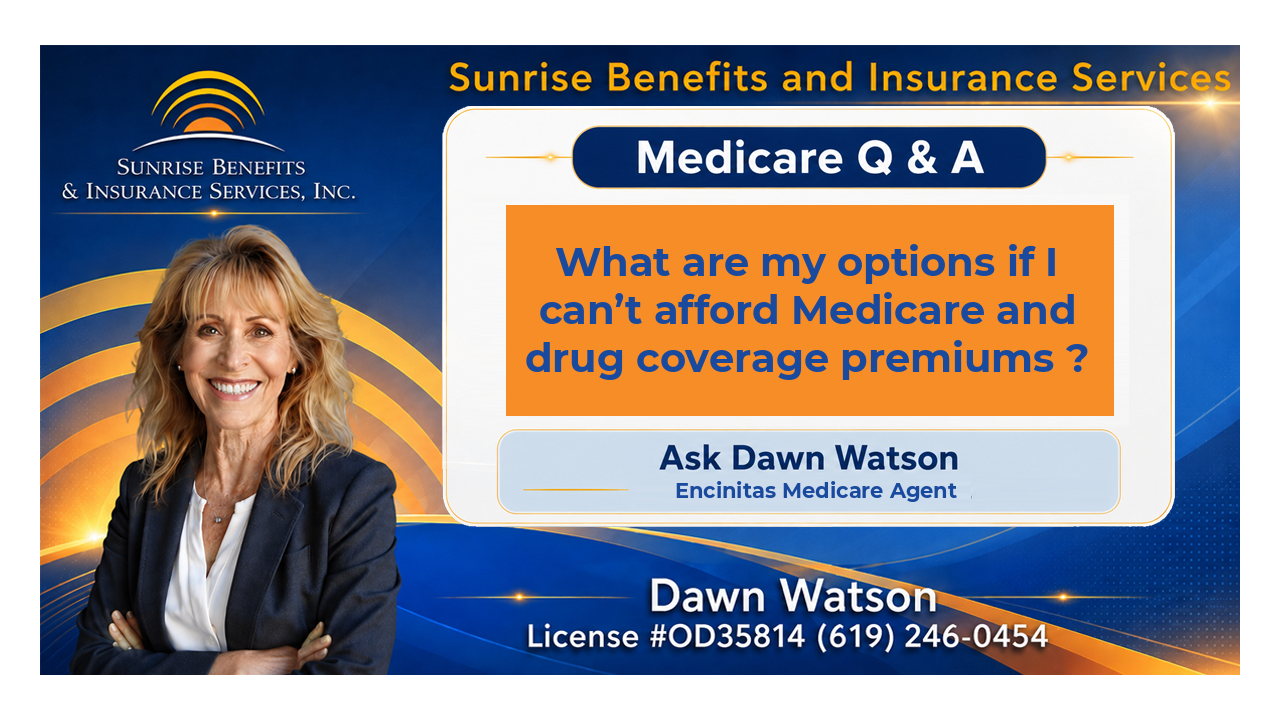 What are my options if I can’t afford Medicare and drug coverage premiums ?